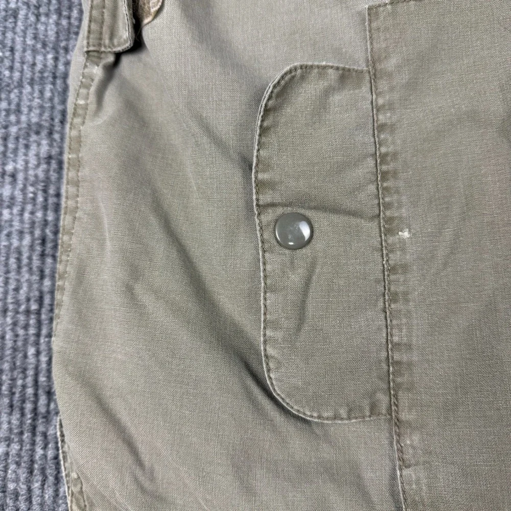 Vtg Banana Republic Safari Vest Mens XL Khaki Zip Hood Utility Fishing Cotton